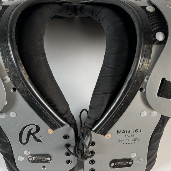 Black and Silver Football Shoulder Pads - Picture 4 of 7